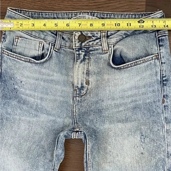 Zara Basic Jeans Women's Sz 4 Denim Z1975 Ankle Cuffed Mid Rise Straight Leg - Picture 9 of 16